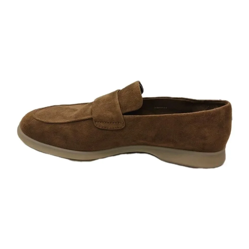 Vince Big Sur Suede Loafers Womens 8 Brown Cognac Moc Toe Slip On Flats